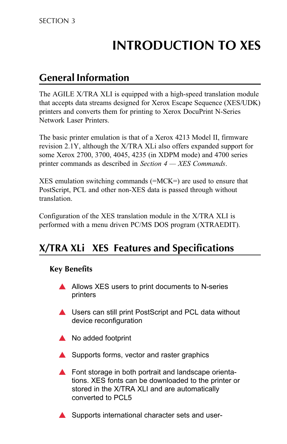 Introduction to xes, General information, X/tra xli xes features and specifications | Key benefits, Key benefits -1 | Agilent Technologies N-Series User Manual | Page 22 / 90