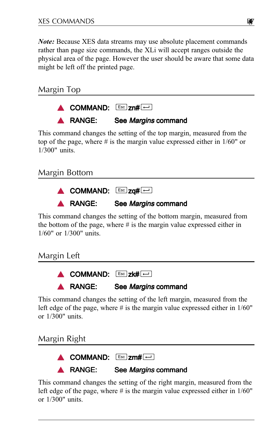 Margin top, Margin bottom, Margin left | Margin right | Agilent Technologies N-Series User Manual | Page 38 / 90