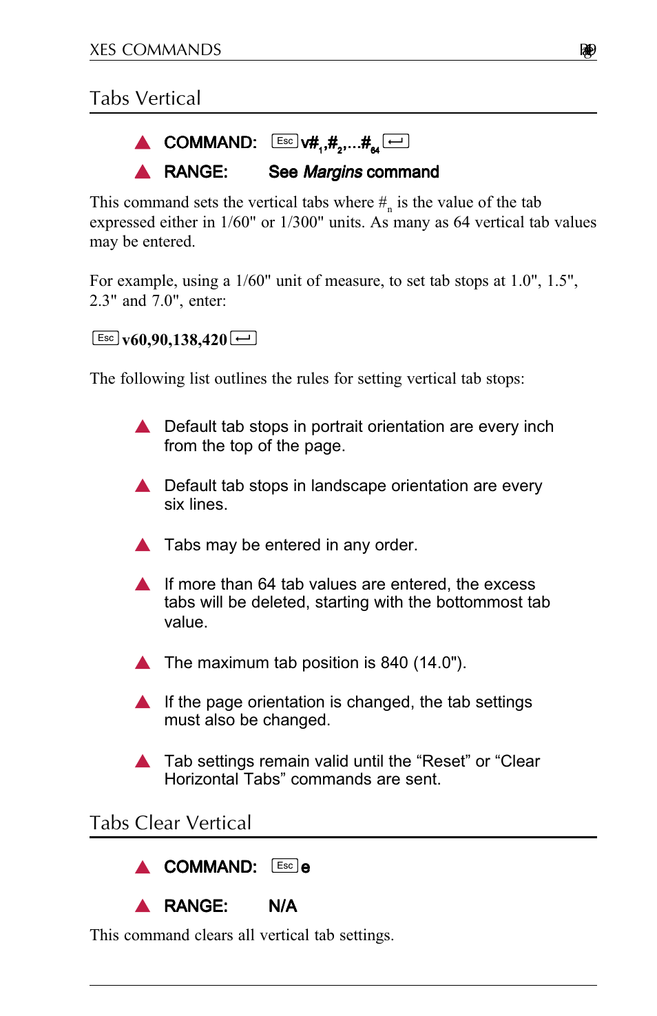 Tabs vertical, Tabs clear vertical, Tabs vertical -16 tabs clear vertical -16 | Agilent Technologies N-Series User Manual | Page 40 / 90