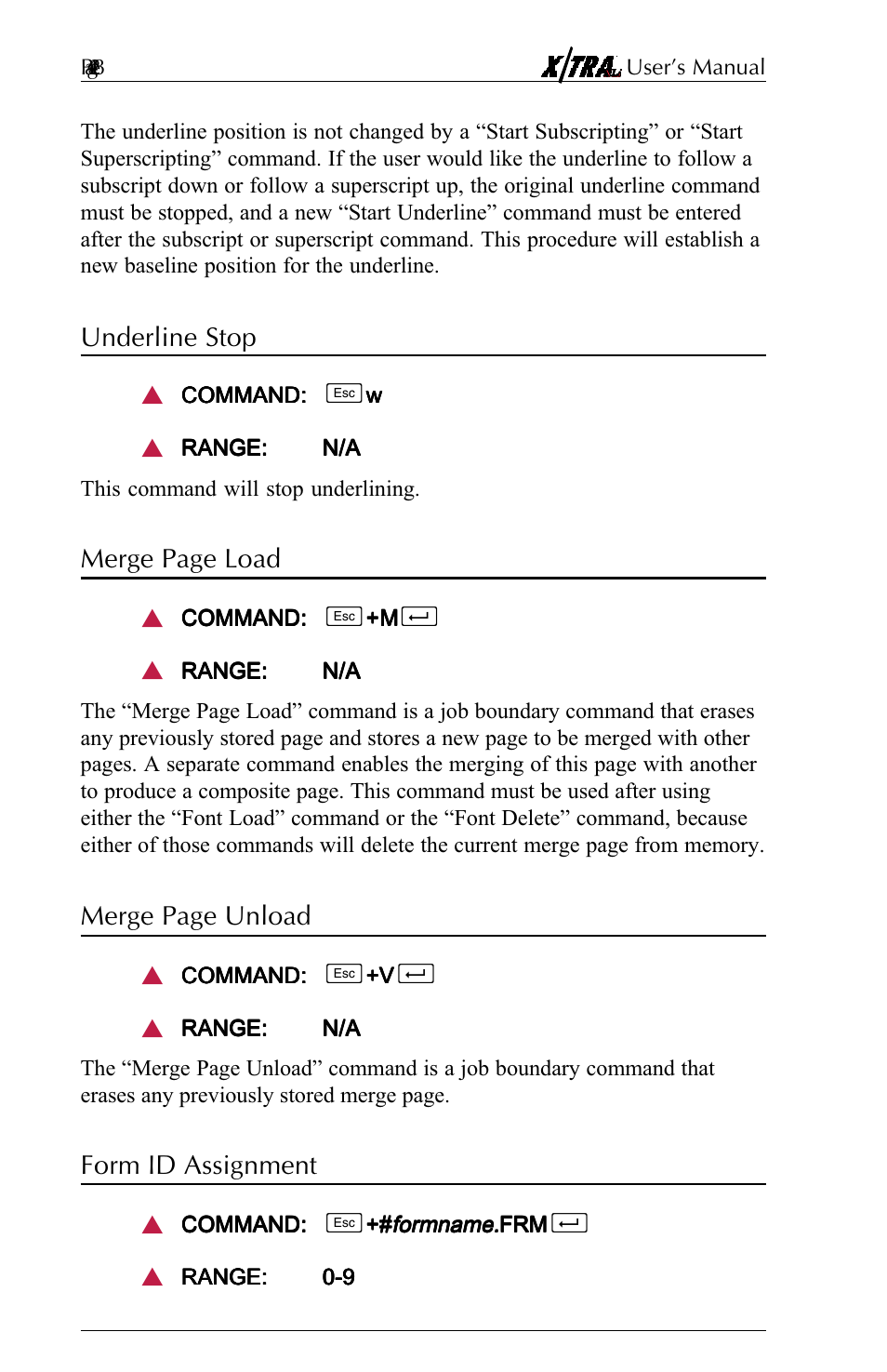 Underline stop, Form id assignment, Merge page load | Merge page unload | Agilent Technologies N-Series User Manual | Page 49 / 90