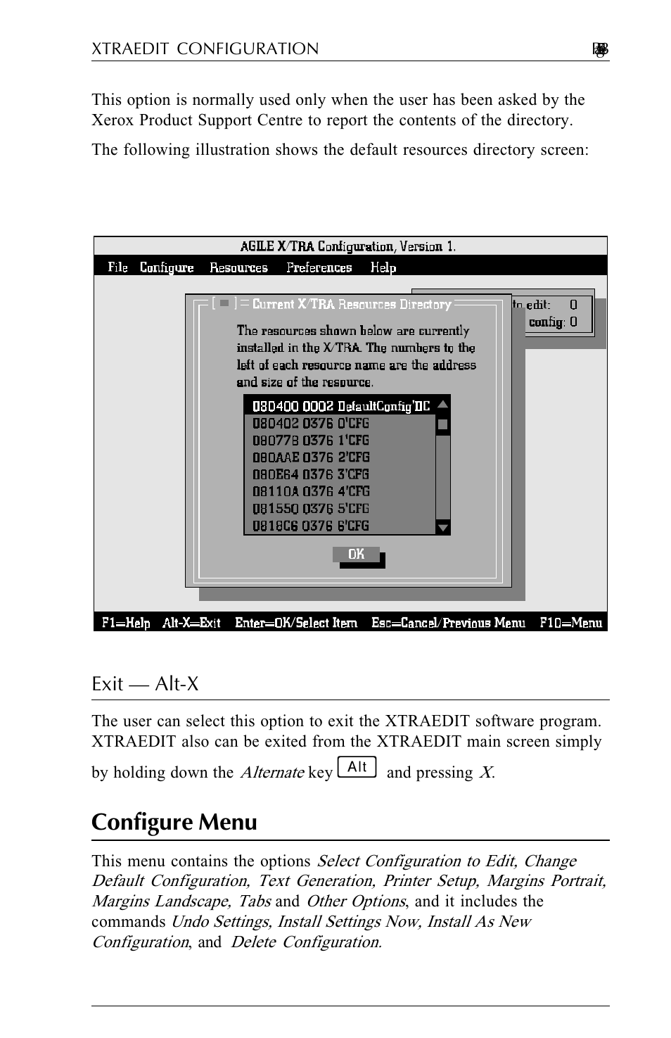 Exit - alt-x, Configure menu, Exit — alt-x -7 | Configure menu -7 | Agilent Technologies N-Series User Manual | Page 64 / 90