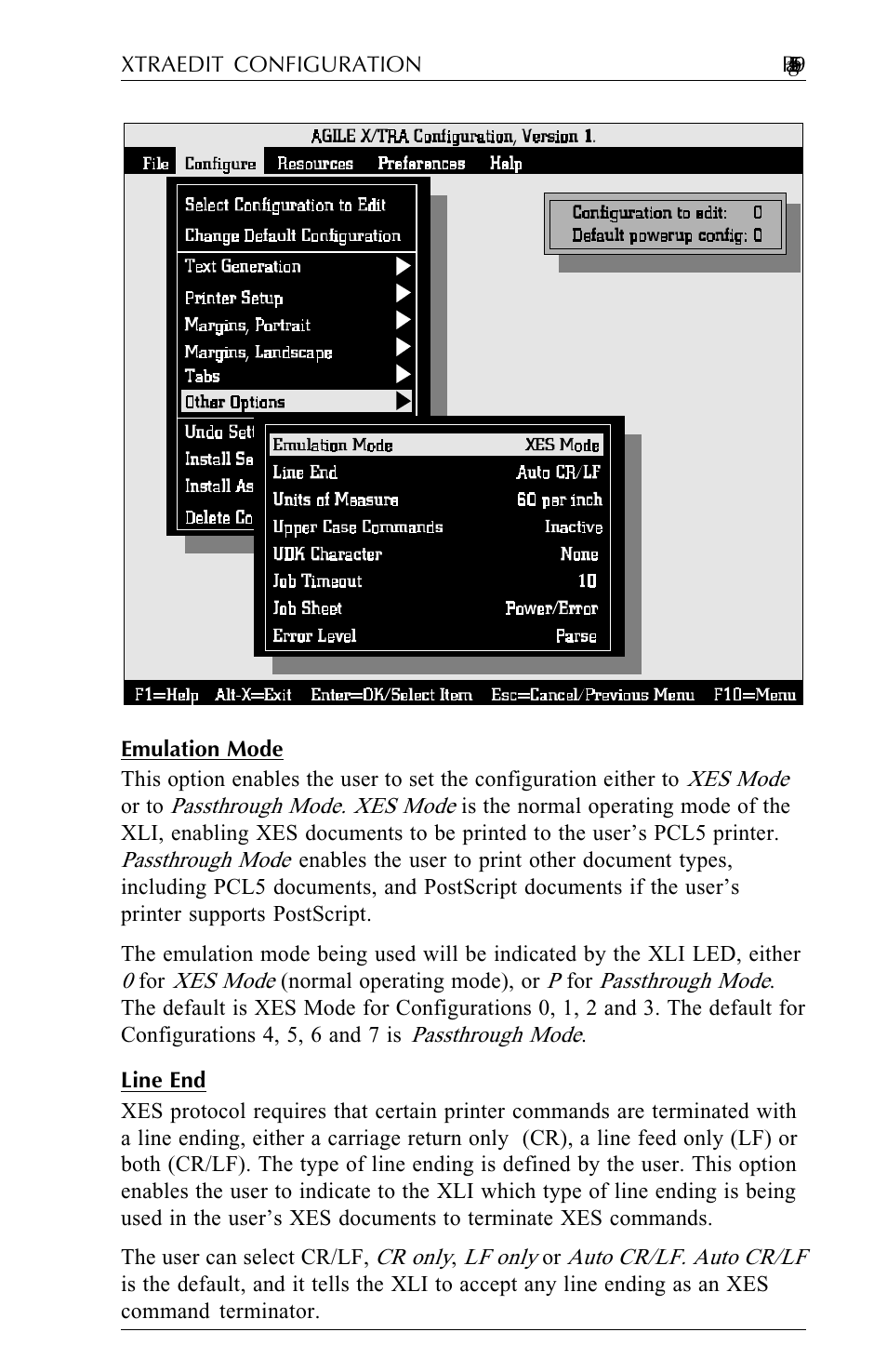 Emulation mode, Line end, Emulation mode -23 line end -23 | Agilent Technologies N-Series User Manual | Page 80 / 90