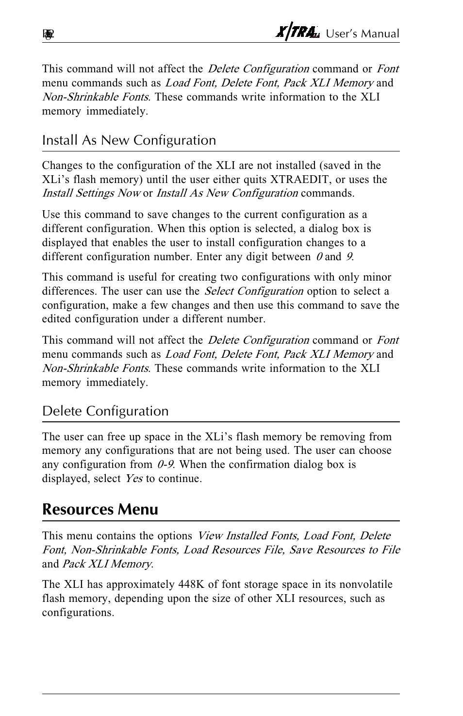 Install as new configuration, Delete configuration, Resources menu | Resources menu -26 | Agilent Technologies N-Series User Manual | Page 83 / 90