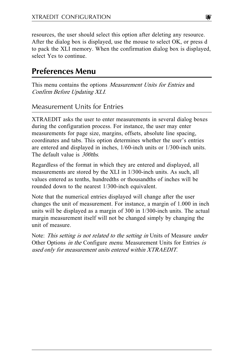 Preferences menu, Measurement units for entries, Preferences menu -31 | Measurement units for entries -31 | Agilent Technologies N-Series User Manual | Page 88 / 90