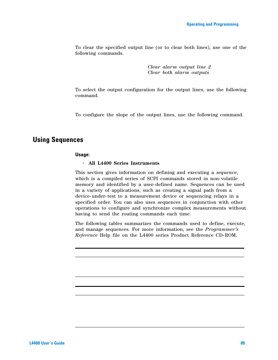 Using sequences | Agilent Technologies L4400 User Manual | Page 101 / 281