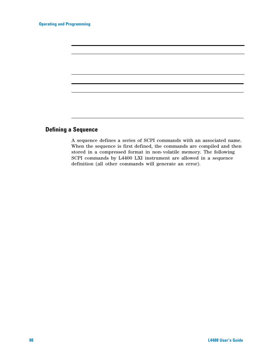 Defining a sequence | Agilent Technologies L4400 User Manual | Page 102 / 281