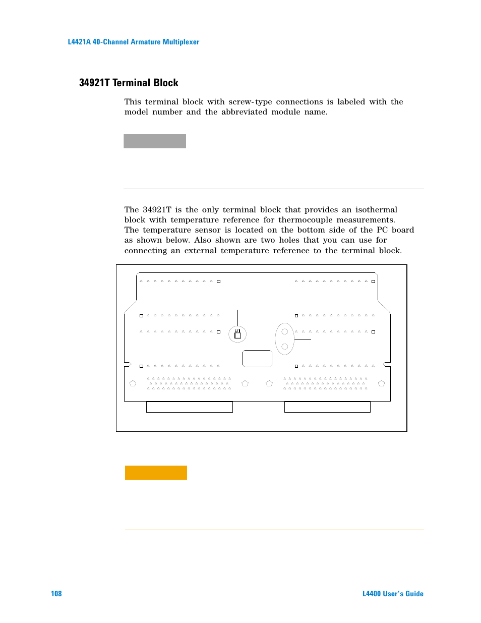 34921t terminal block | Agilent Technologies L4400 User Manual | Page 120 / 281