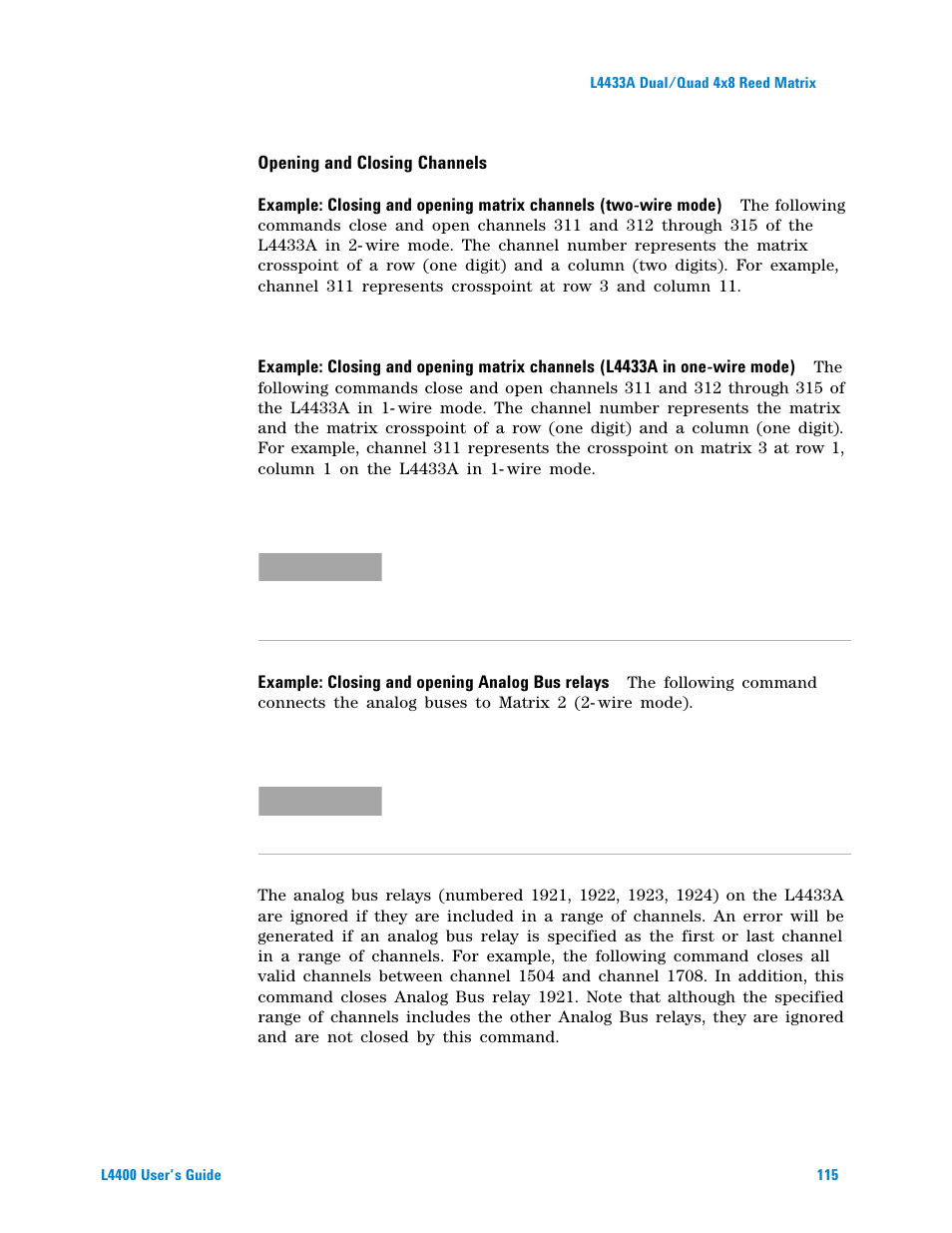 Opening and closing channels | Agilent Technologies L4400 User Manual | Page 127 / 281