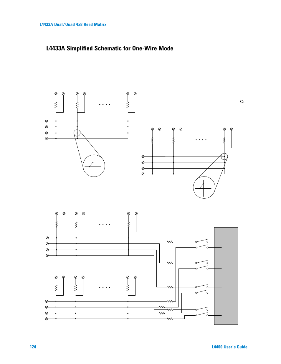 L4433a simplified schematic for one-wire mode | Agilent Technologies L4400 User Manual | Page 136 / 281