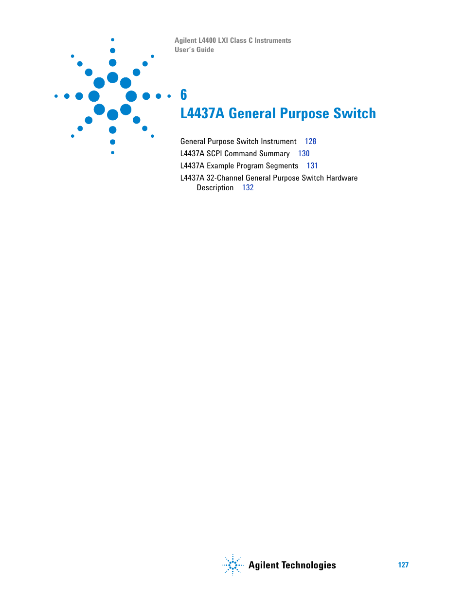 L4437a general purpose switch | Agilent Technologies L4400 User Manual | Page 139 / 281