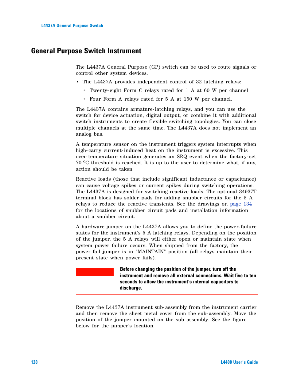 General purpose switch instrument | Agilent Technologies L4400 User Manual | Page 140 / 281