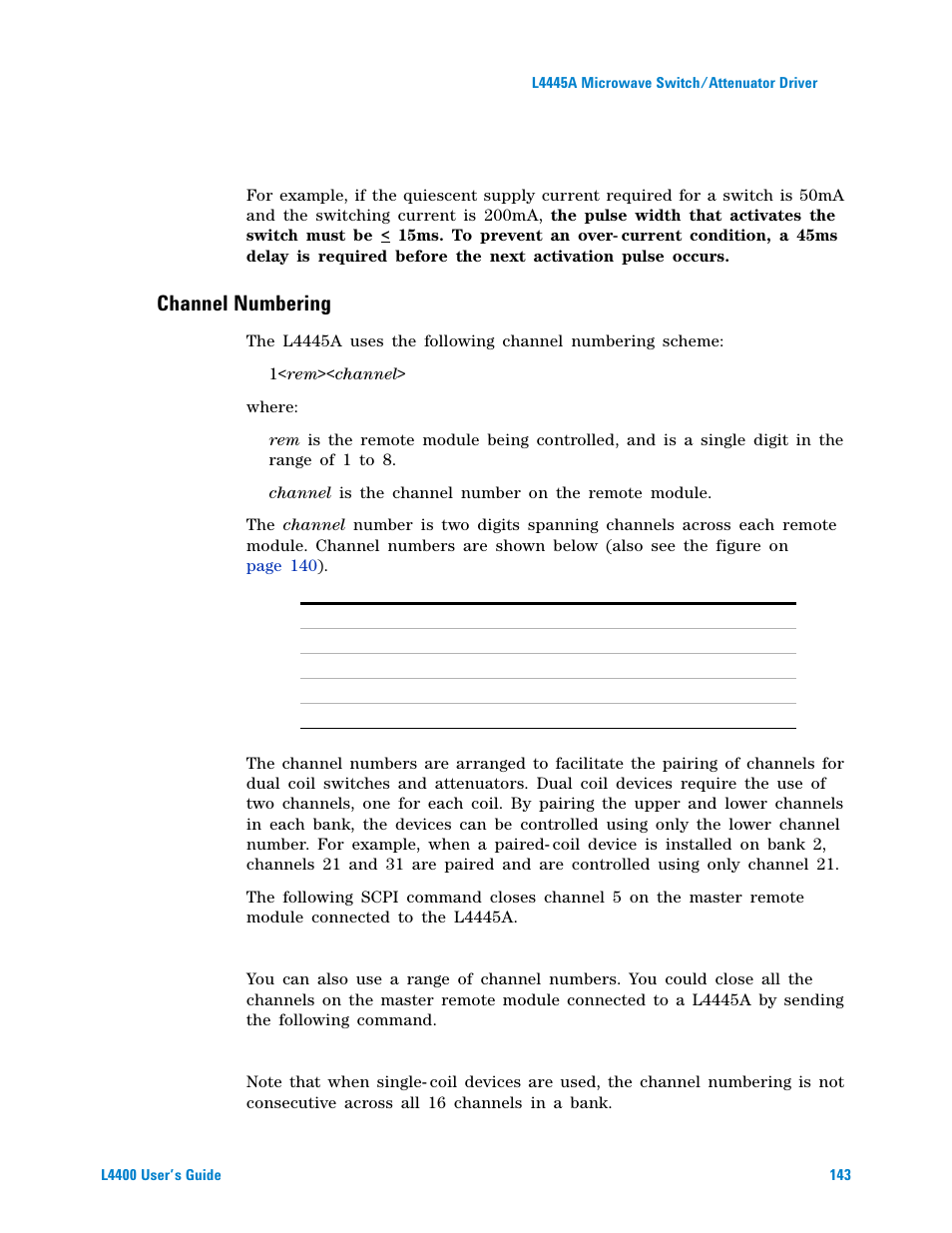 Channel numbering | Agilent Technologies L4400 User Manual | Page 155 / 281