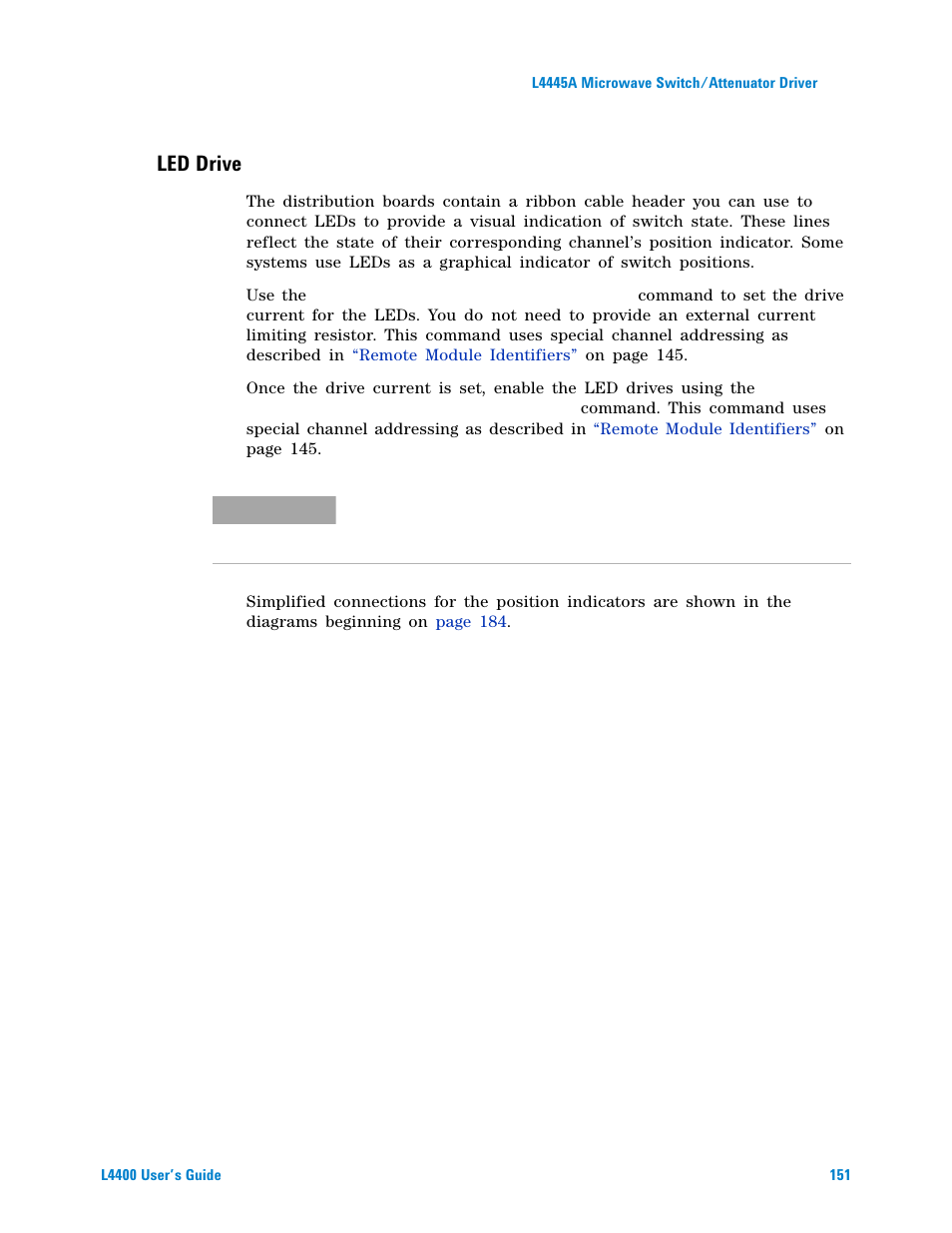 Led drive | Agilent Technologies L4400 User Manual | Page 163 / 281