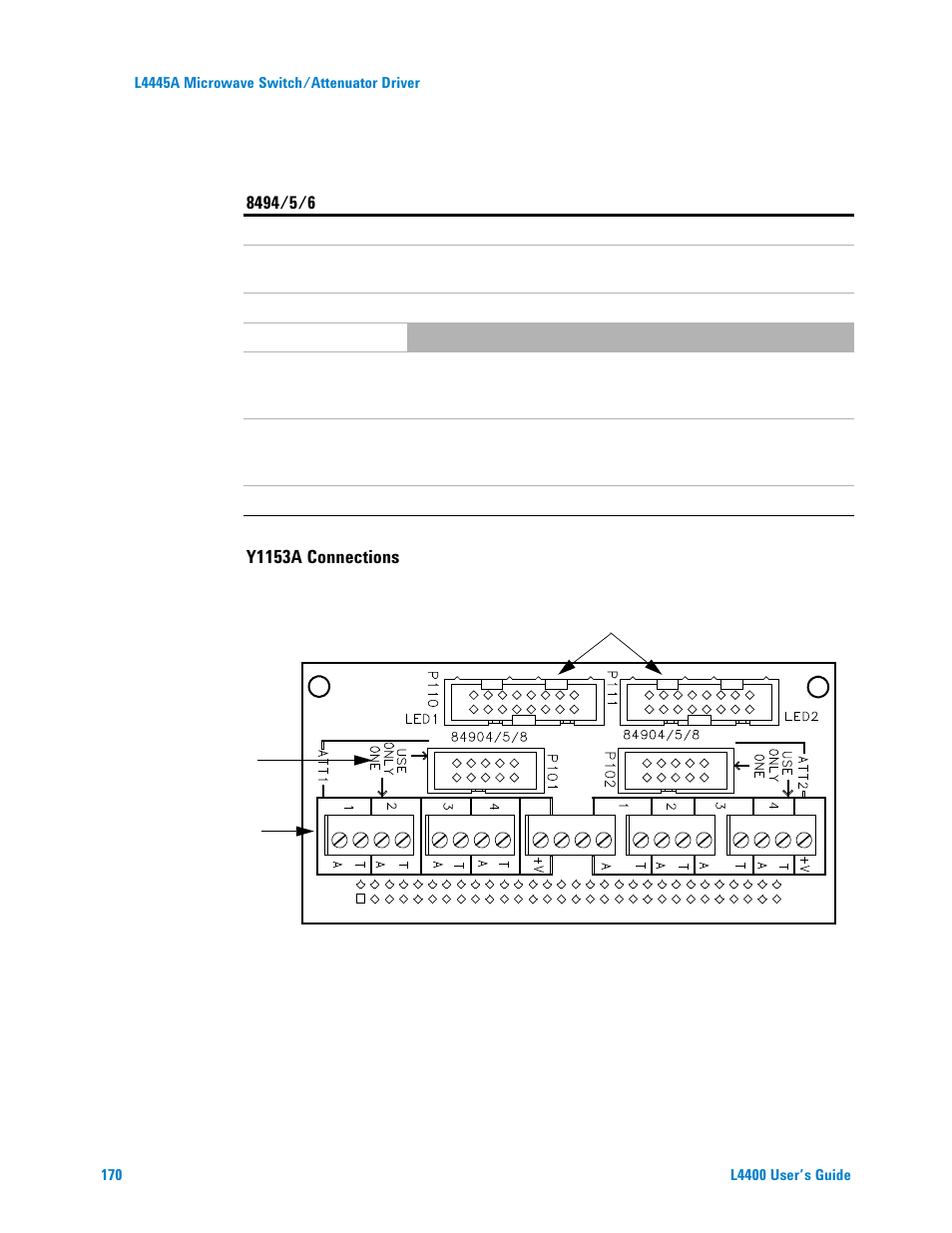 Y1153a connections | Agilent Technologies L4400 User Manual | Page 182 / 281