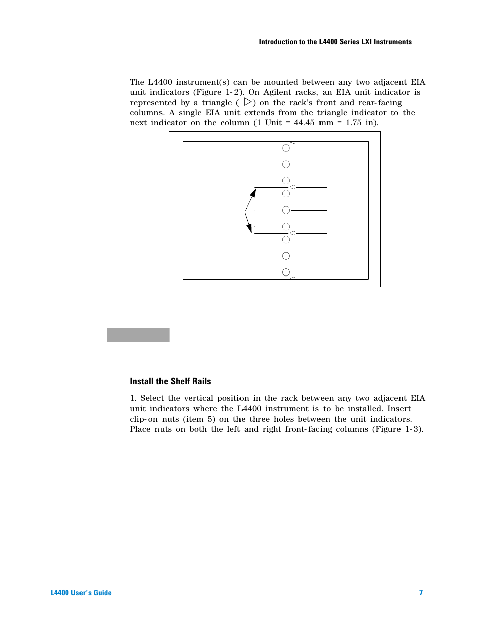 Install the shelf rails | Agilent Technologies L4400 User Manual | Page 19 / 281