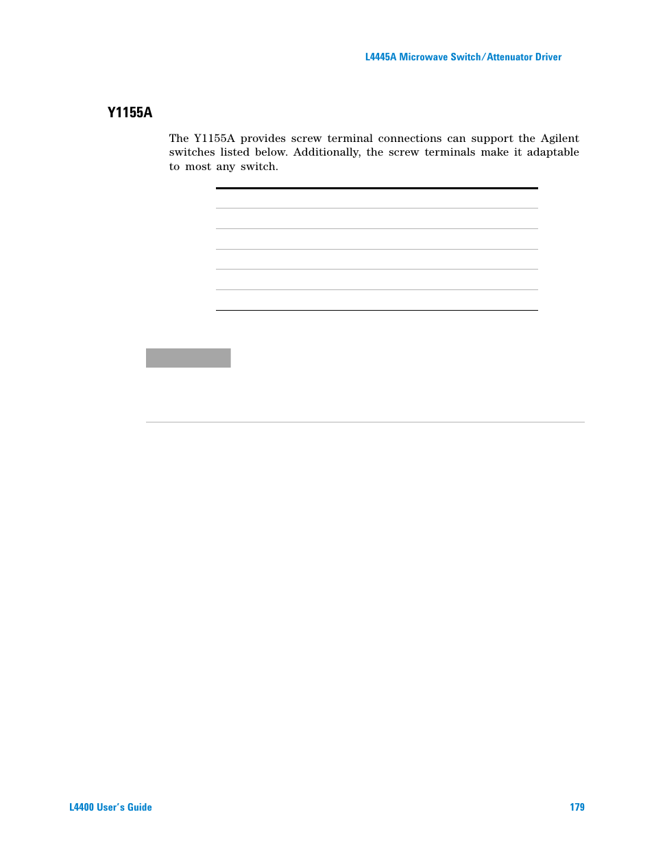 Y1155a | Agilent Technologies L4400 User Manual | Page 191 / 281