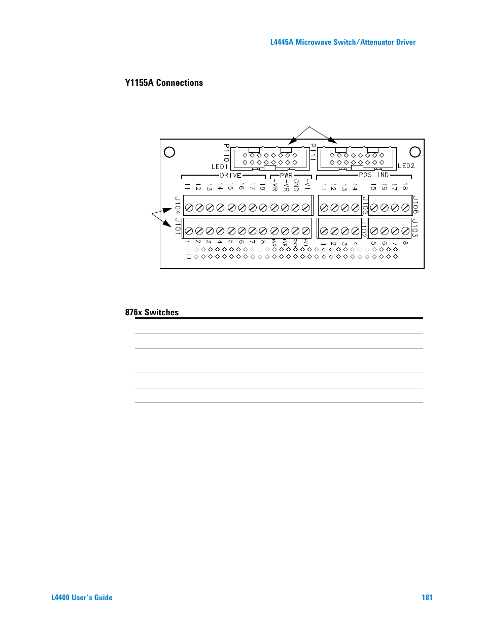 Y1155a connections | Agilent Technologies L4400 User Manual | Page 193 / 281