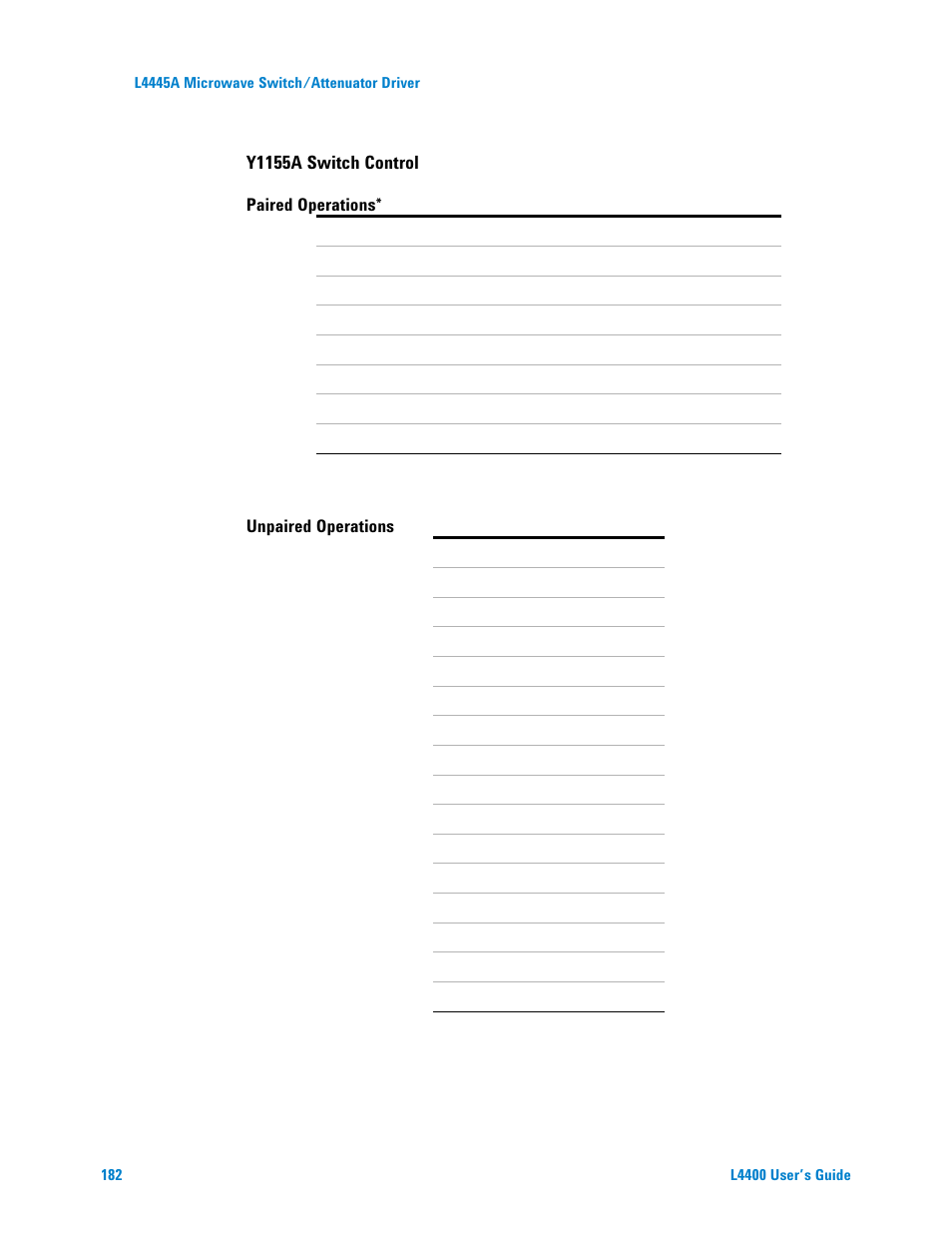 Y1155a switch control | Agilent Technologies L4400 User Manual | Page 194 / 281