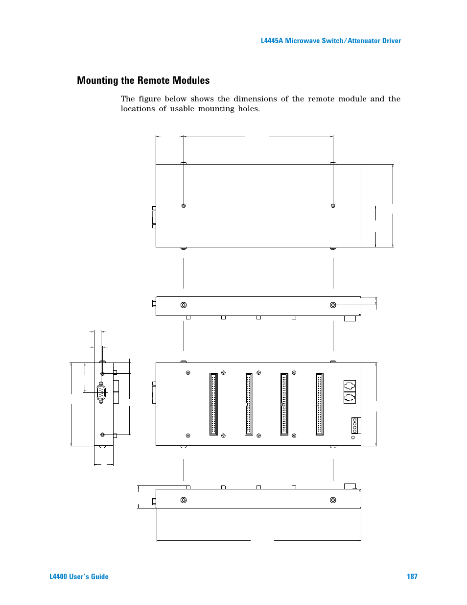 Mounting the remote modules | Agilent Technologies L4400 User Manual | Page 199 / 281