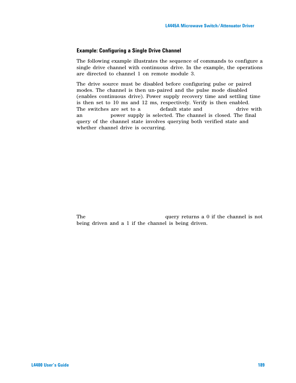 Example: configuring a single drive channel | Agilent Technologies L4400 User Manual | Page 201 / 281