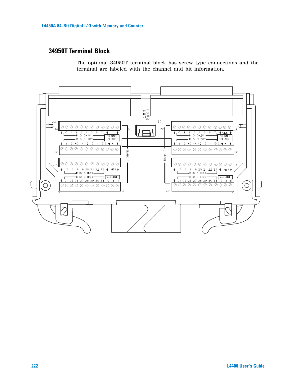 34950t terminal block | Agilent Technologies L4400 User Manual | Page 234 / 281