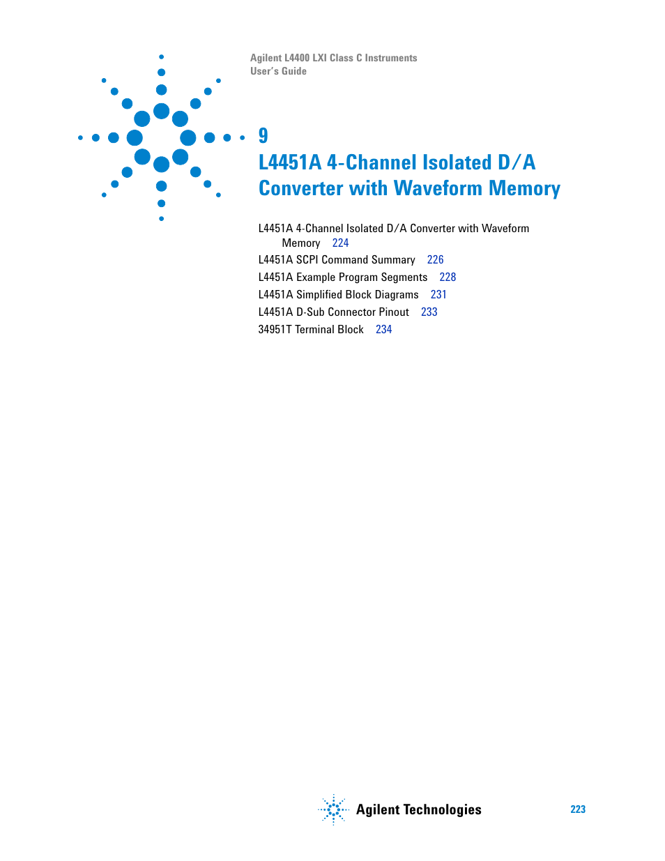 Agilent Technologies L4400 User Manual | Page 235 / 281