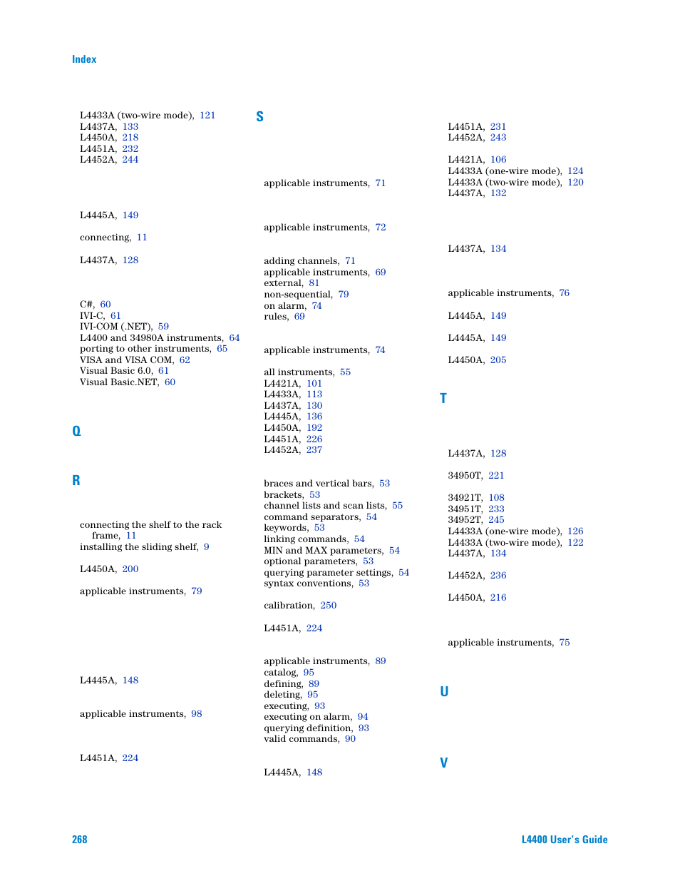 Agilent Technologies L4400 User Manual | Page 280 / 281