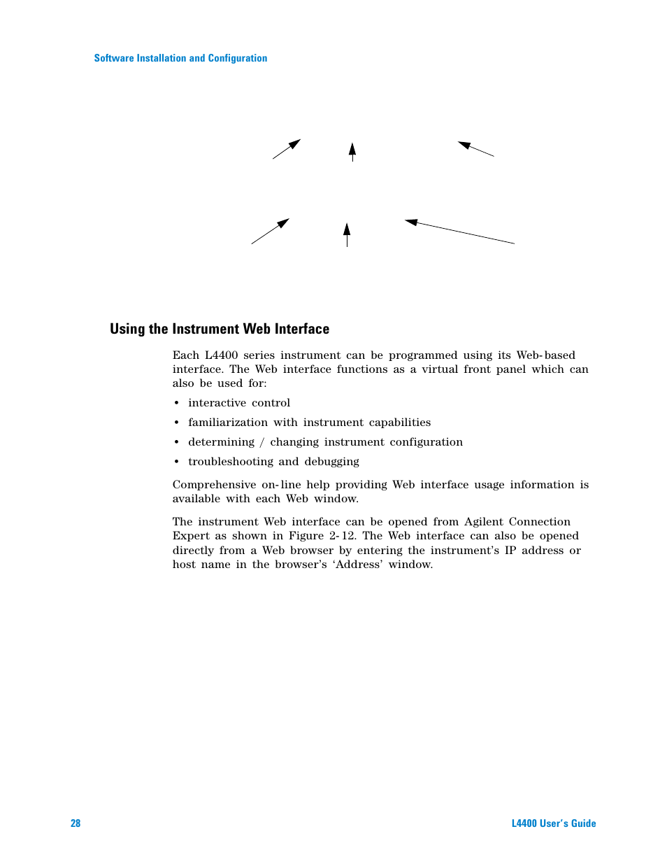 Using the instrument web interface | Agilent Technologies L4400 User Manual | Page 40 / 281