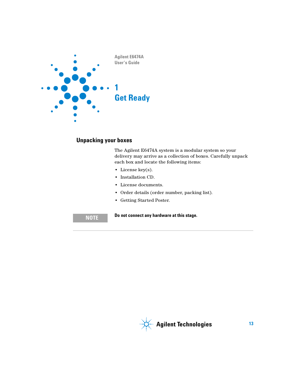 Agilent Technologies Agilent E6474A User Manual | Page 13 / 184