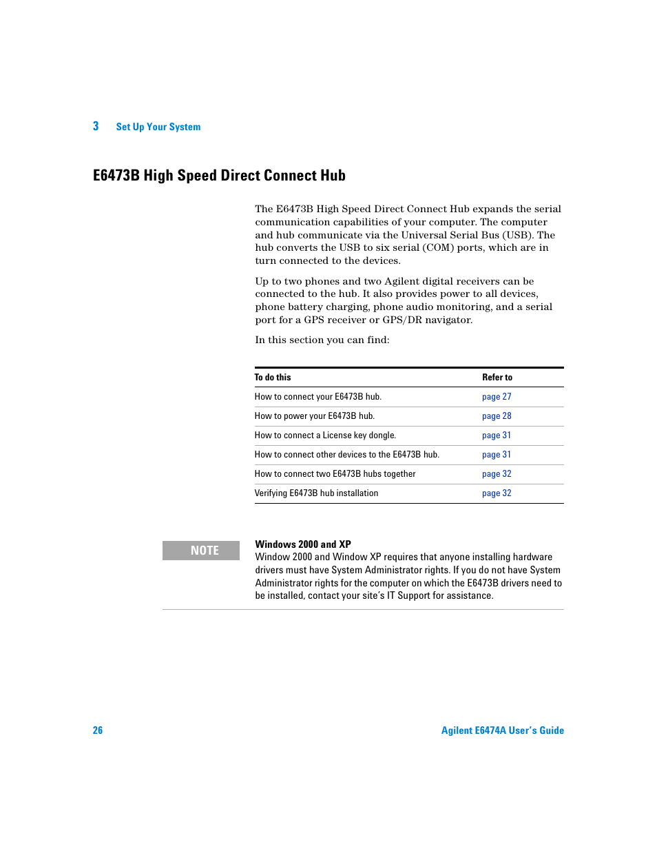 E6473b high speed direct connect hub | Agilent Technologies Agilent E6474A User Manual | Page 26 / 184