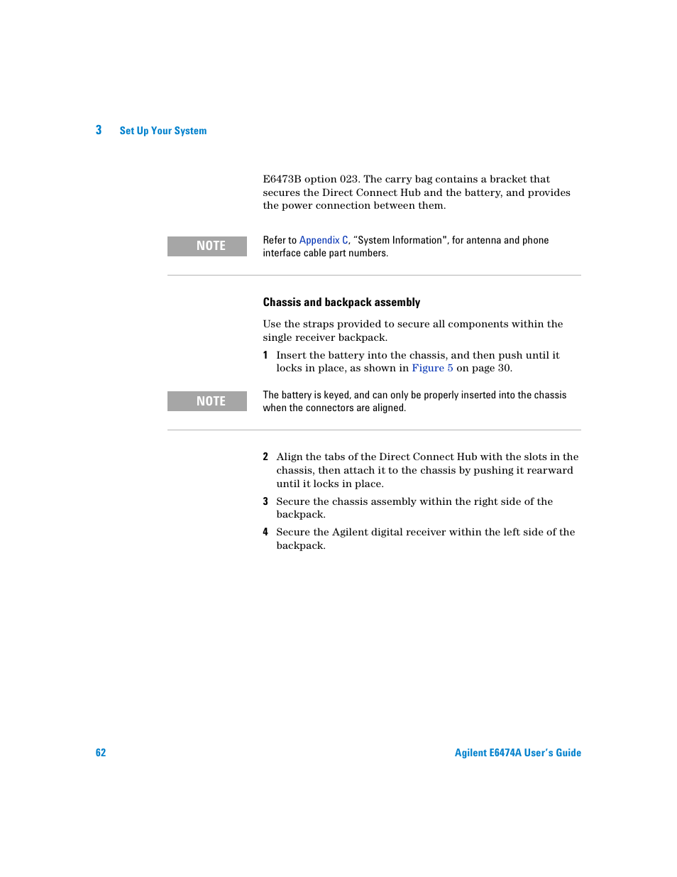 Chassis and backpack assembly | Agilent Technologies Agilent E6474A User Manual | Page 62 / 184