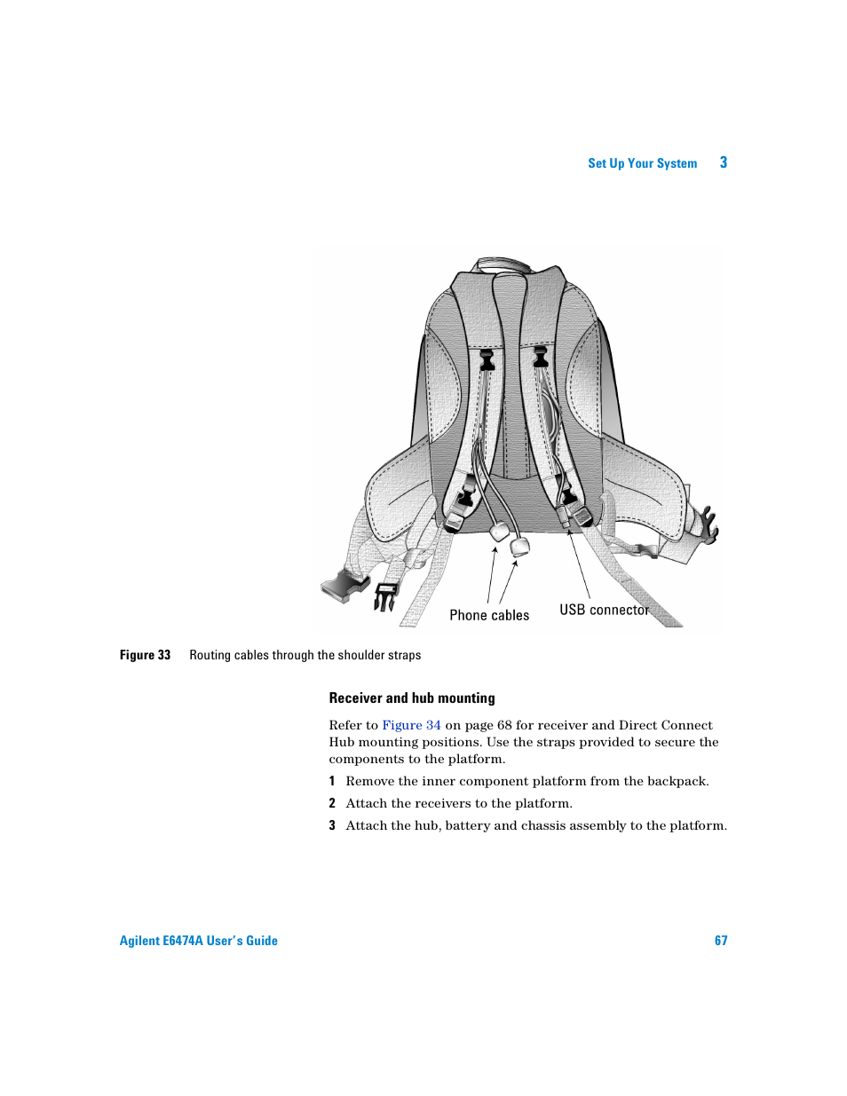 Receiver and hub mounting | Agilent Technologies Agilent E6474A User Manual | Page 67 / 184
