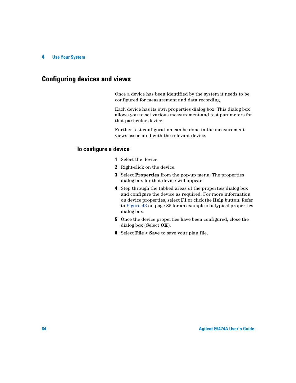 Configuring devices and views, To configure a device | Agilent Technologies Agilent E6474A User Manual | Page 84 / 184