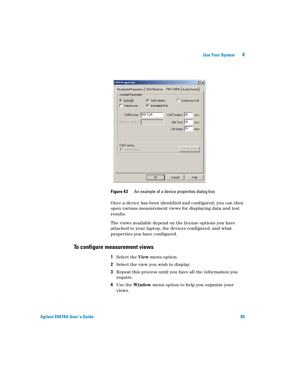 To configure measurement views | Agilent Technologies Agilent E6474A User Manual | Page 85 / 184
