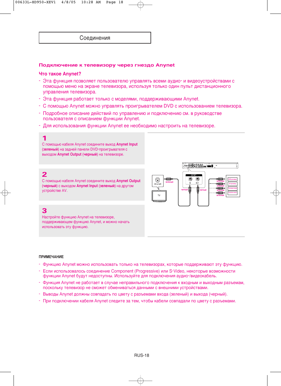 Ëoe‰ëìeìëﬂ | Samsung DVD-HD950 User Manual | Page 18 / 152