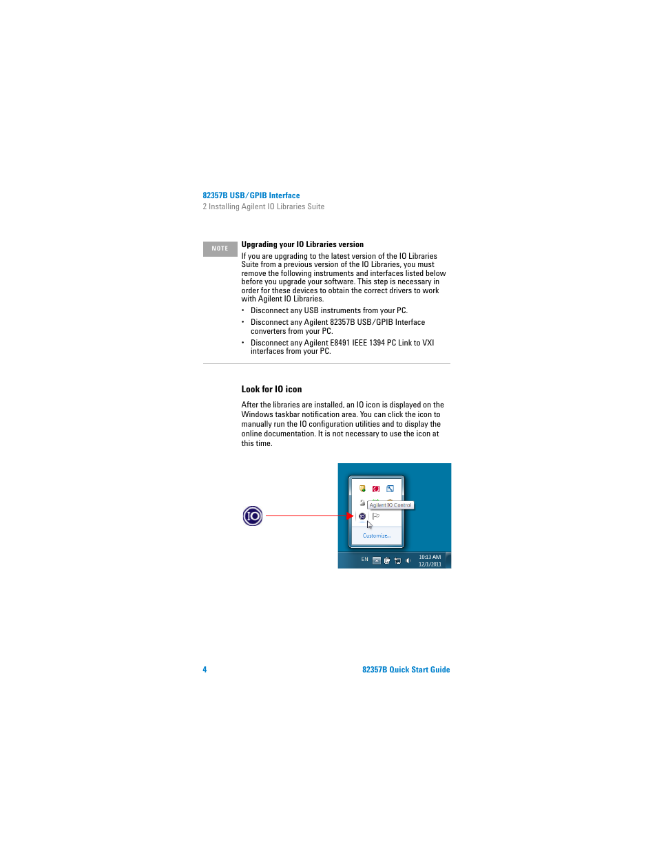 Look for io icon | Agilent Technologies 82357B User Manual | Page 10 / 34
