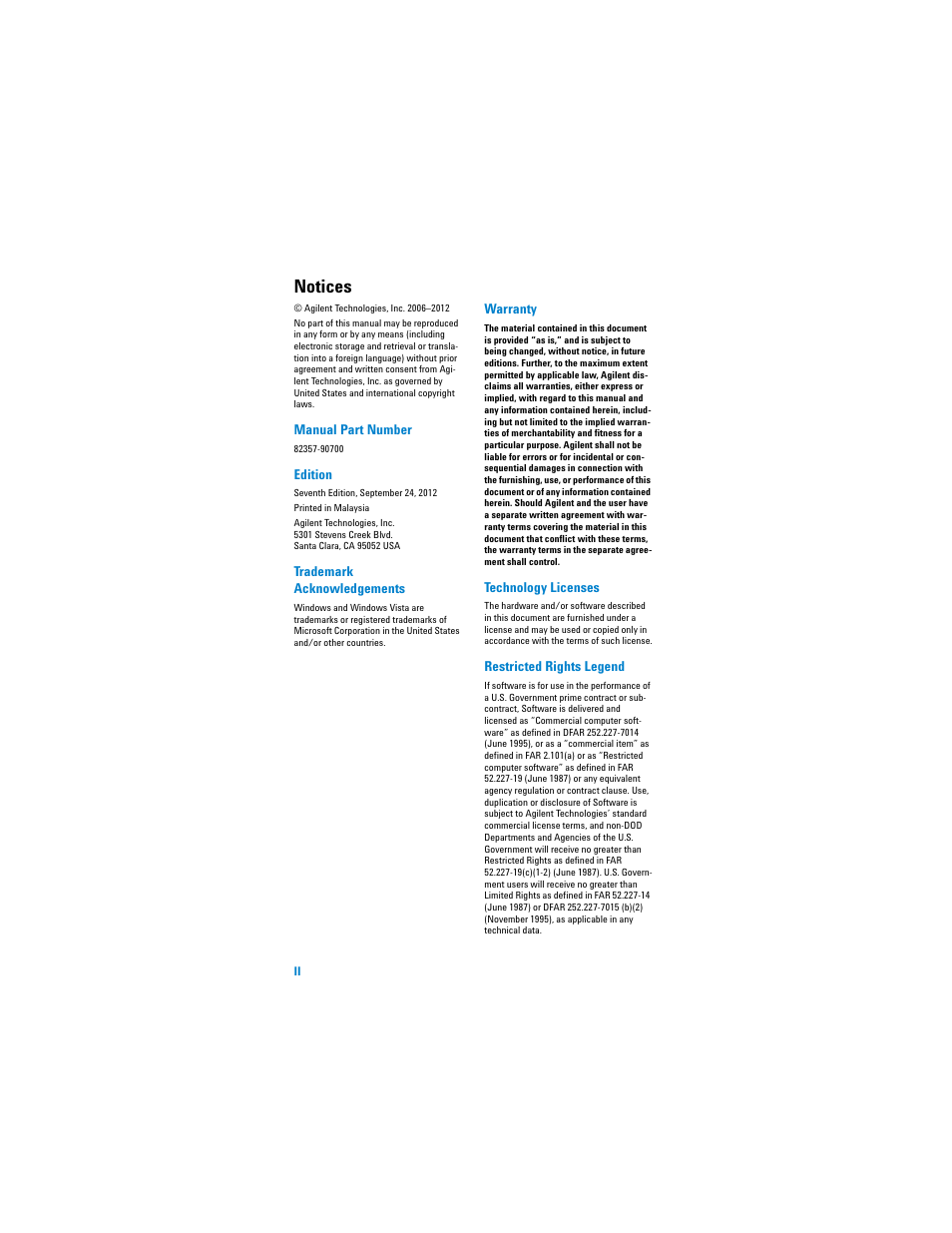 Notices | Agilent Technologies 82357B User Manual | Page 2 / 34