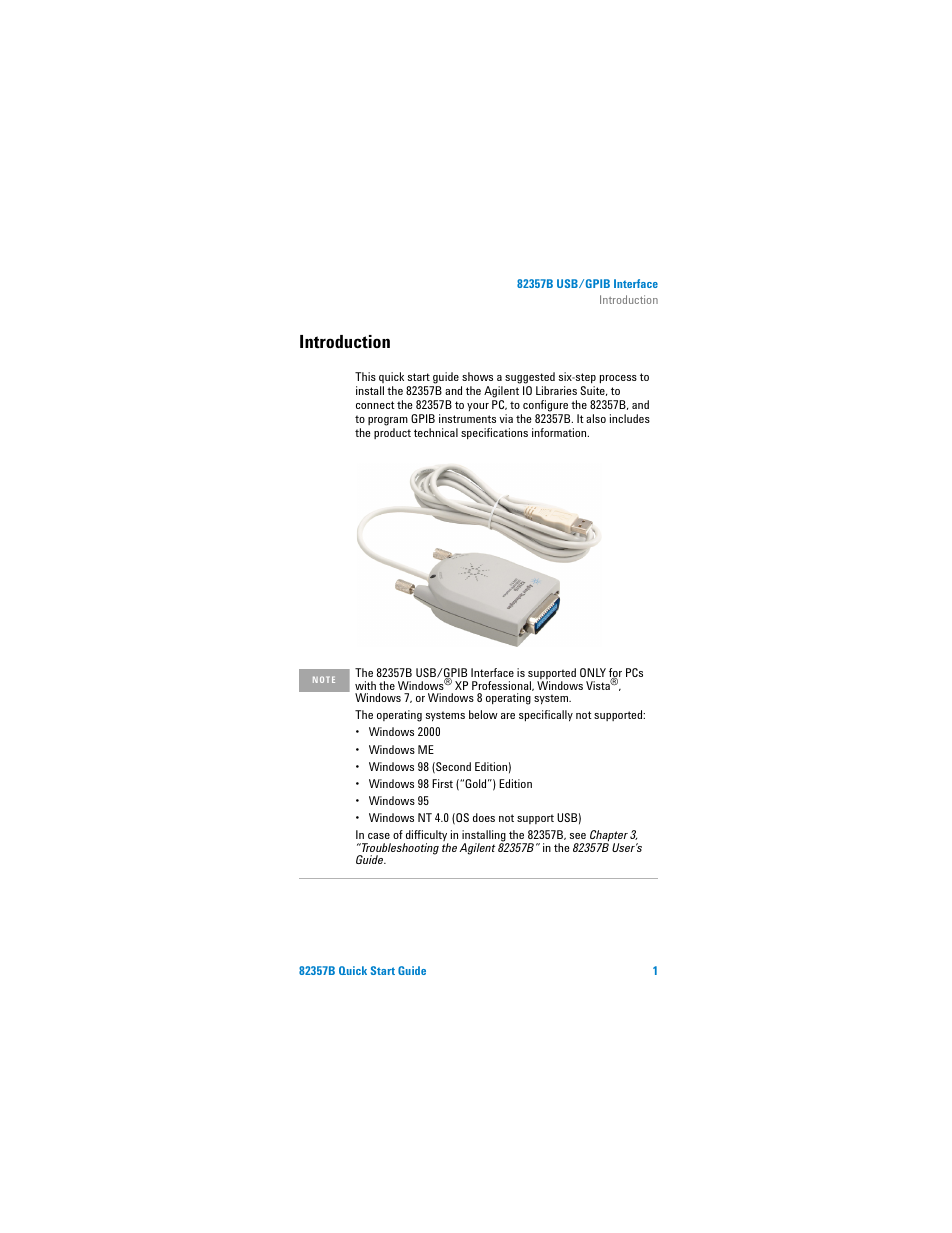 Introduction | Agilent Technologies 82357B User Manual | Page 7 / 34