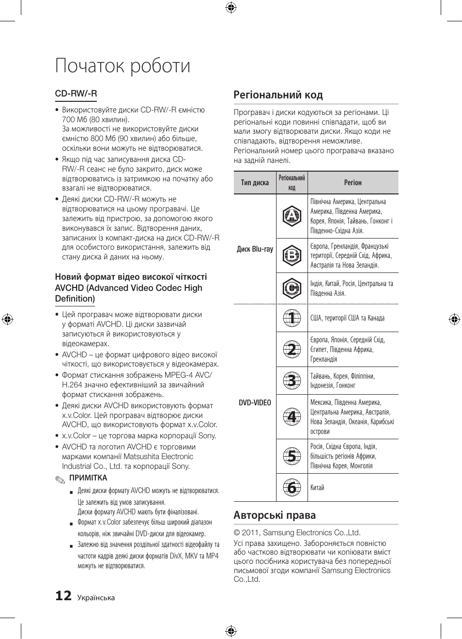 Початок роботи | Samsung BD-D5300 User Manual | Page 80 / 211