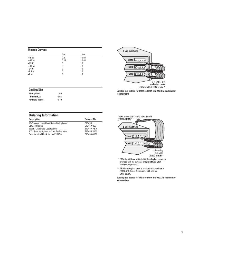 Ordering information | Agilent Technologies Agilent E1345A User Manual | Page 3 / 5