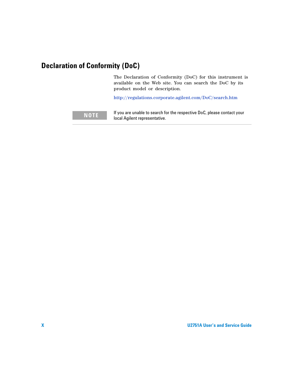 Declaration of conformity (doc) | Agilent Technologies U2751A User Manual | Page 10 / 57