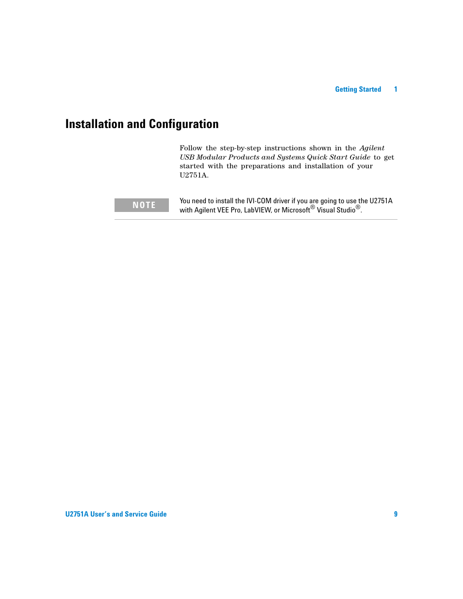 Installation and configuration | Agilent Technologies U2751A User Manual | Page 25 / 57