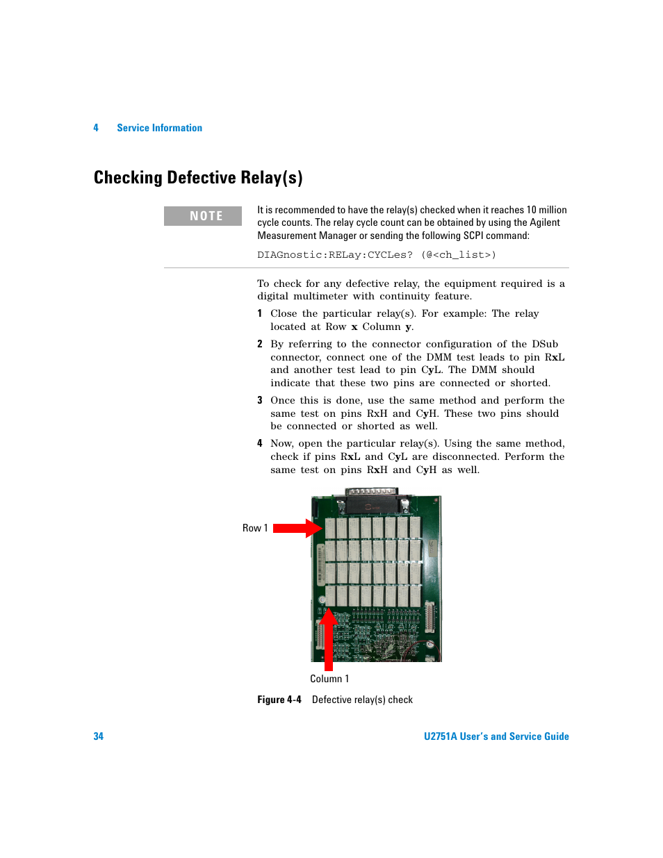 Checking defective relay(s), Figure 4-4. defective relay(s) check | Agilent Technologies U2751A User Manual | Page 50 / 57