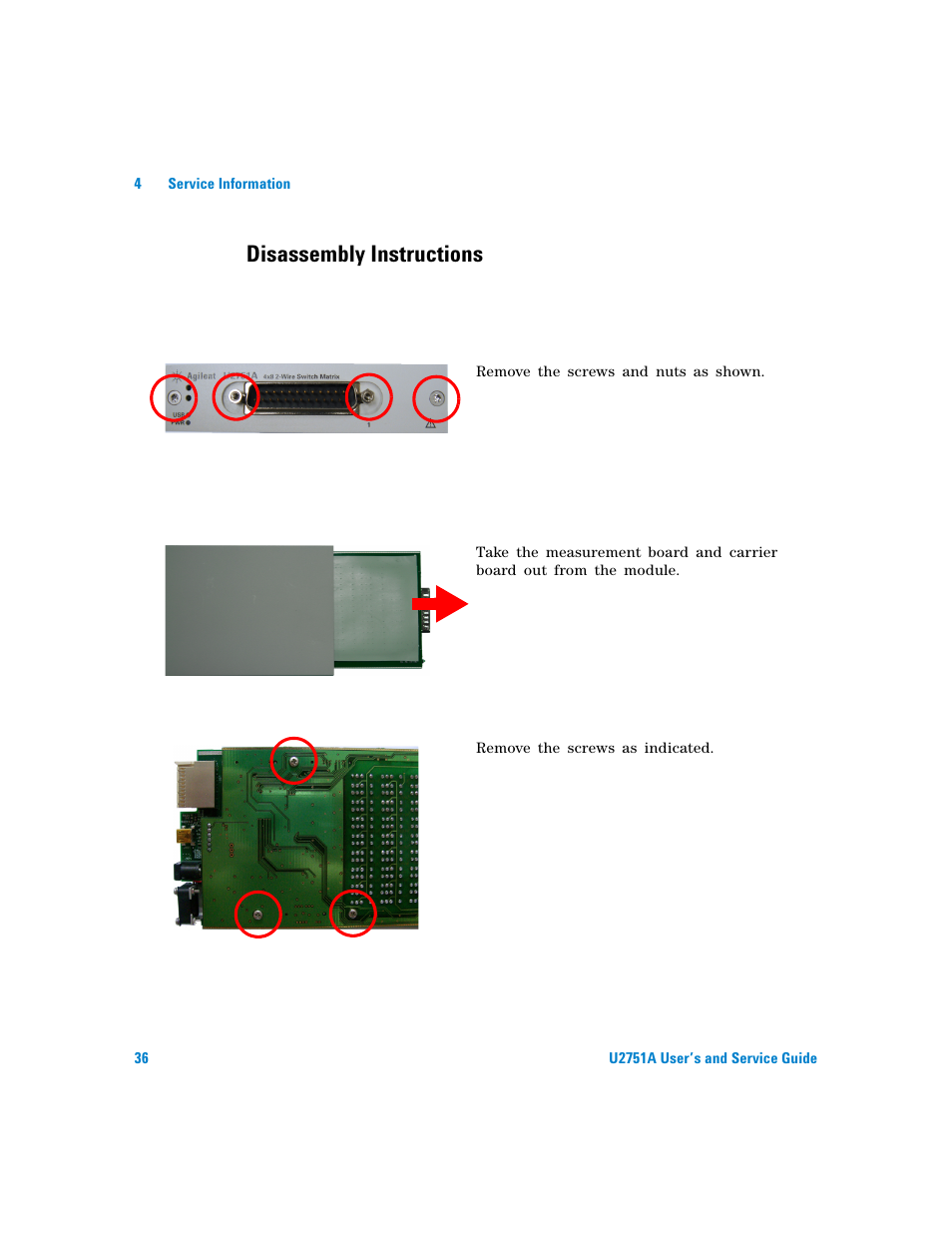 Disassembly instructions | Agilent Technologies U2751A User Manual | Page 52 / 57