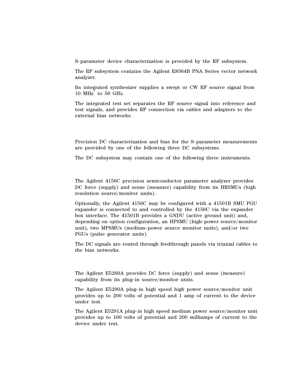 The rf subsystem, The dc subsystem | Agilent Technologies 85225F User Manual | Page 20 / 148