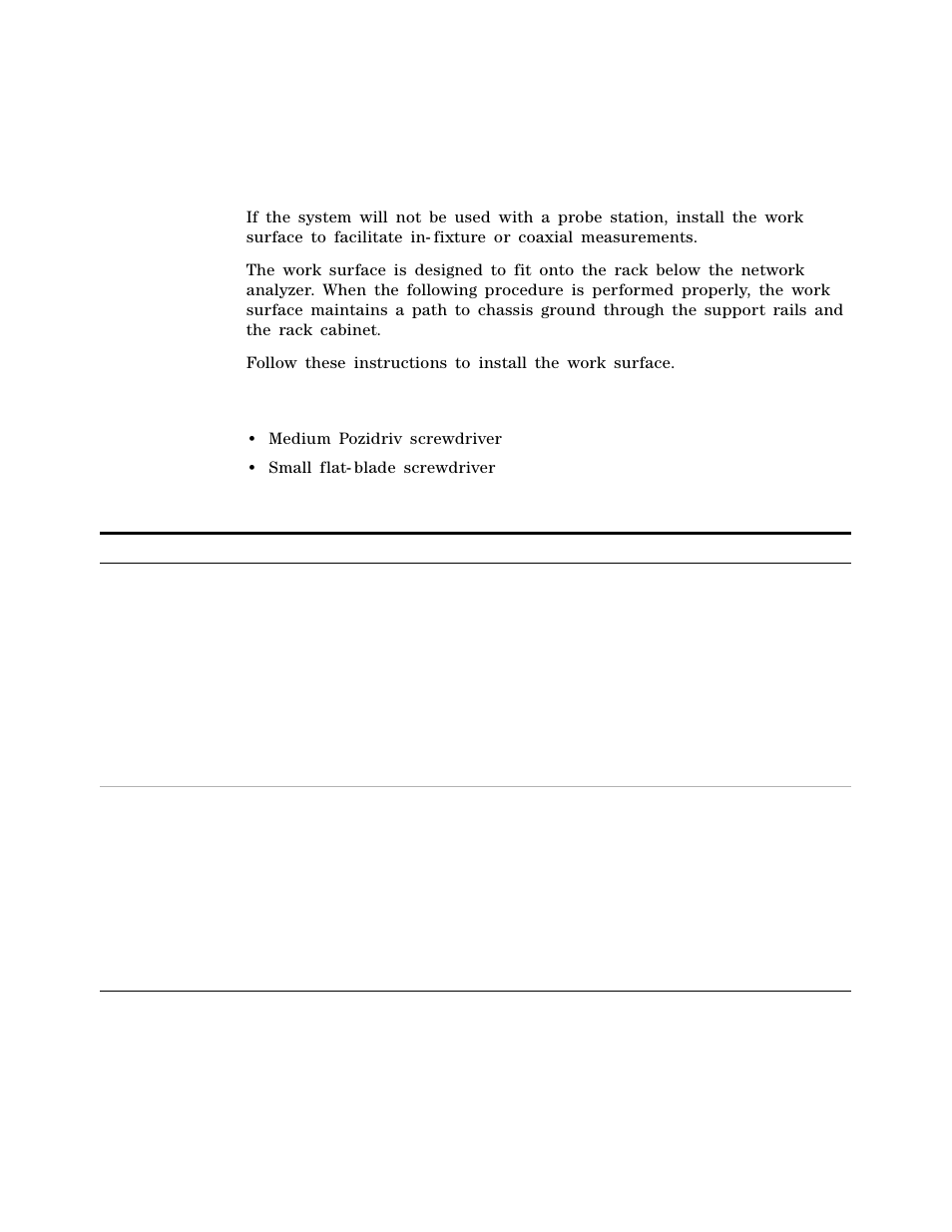 To install the work surface | Agilent Technologies 85225F User Manual | Page 74 / 148
