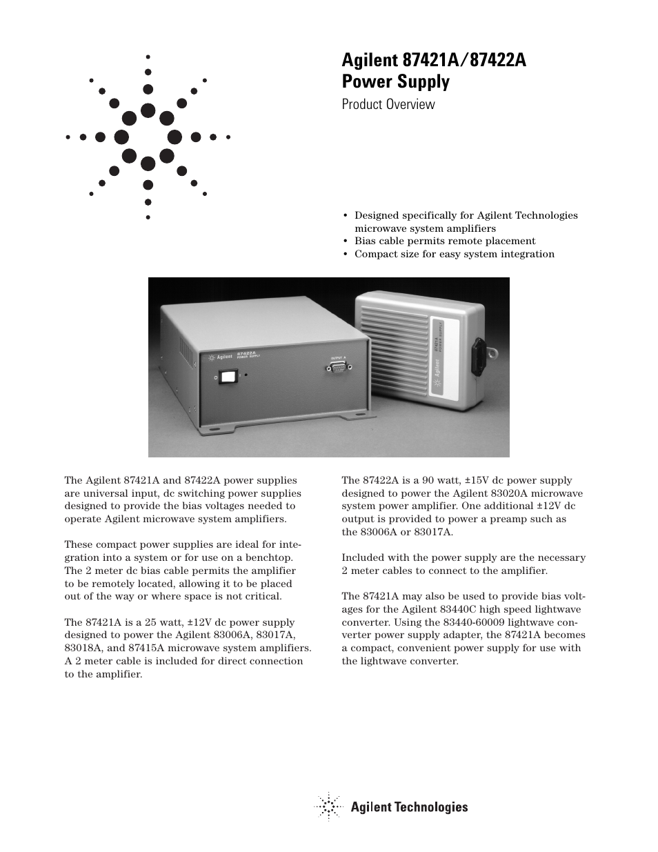 Agilent Technologies 87422A User Manual | 8 pages