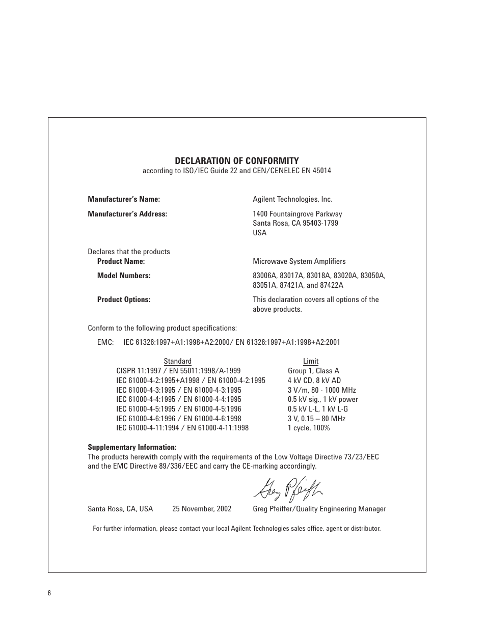 Agilent Technologies 87422A User Manual | Page 6 / 8