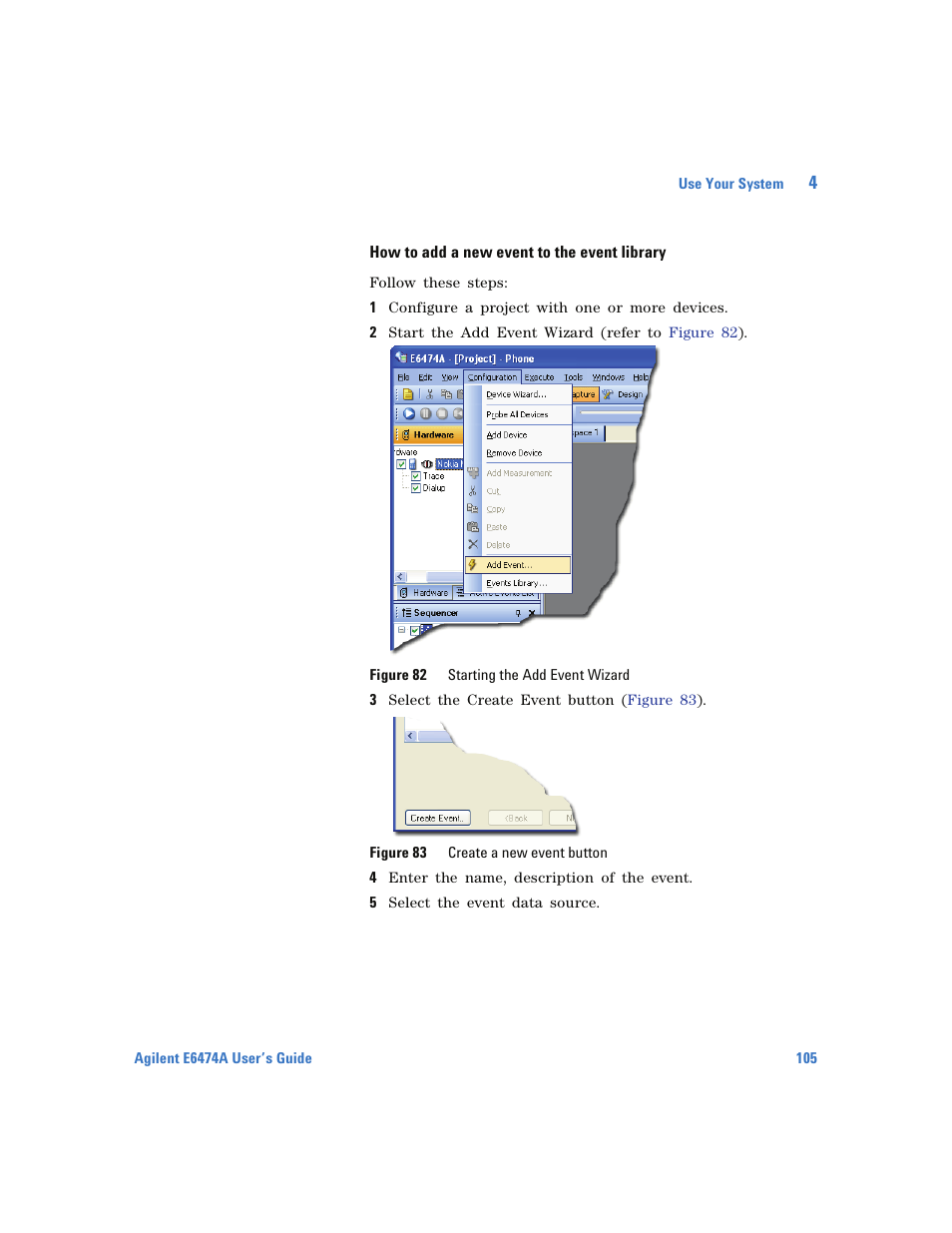 How to add a new event to the event library | Agilent Technologies Wireless Network Optimization Platform E6474A User Manual | Page 105 / 194