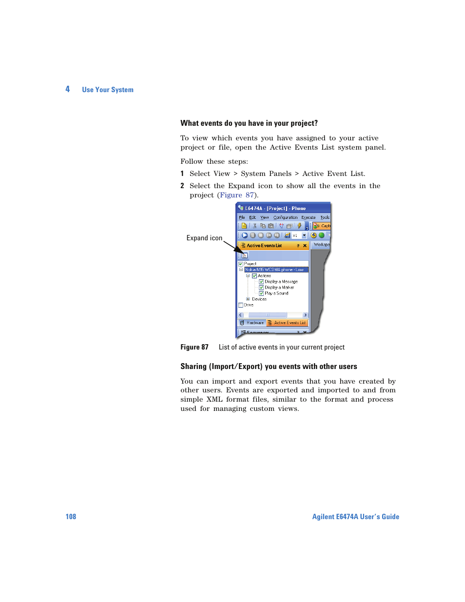 What events do you have in your project | Agilent Technologies Wireless Network Optimization Platform E6474A User Manual | Page 108 / 194